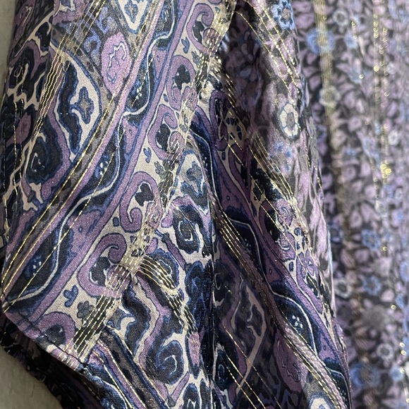 Joie Purple & Gold Silk Blouse - Picture 7 of 10